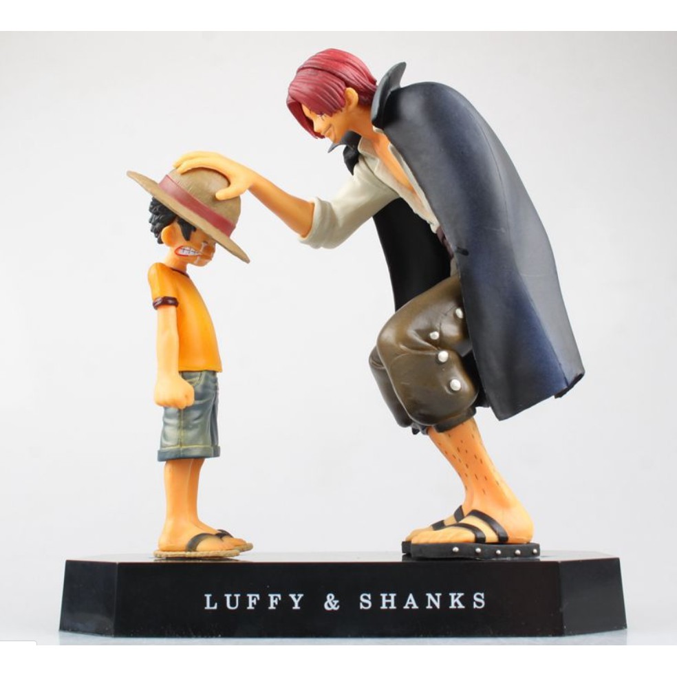 Mô hình One Piece nhân vật tứ hoàng Shank tóc đỏ và Luffy ss5 18cm