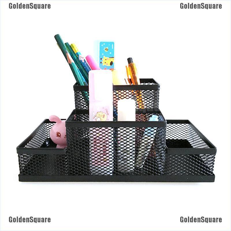 Giá Đỡ Bút Bằng Kim Loại Dạng Lưới Để Bàn Sắp Xếp Gọn Gàng