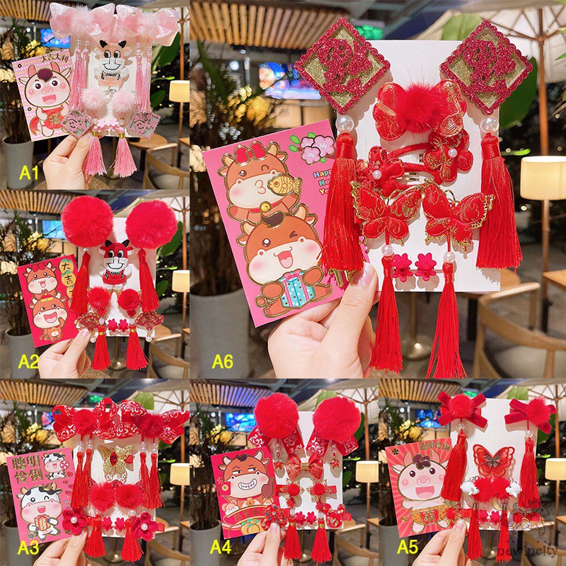 Set Kẹp Tóc Tua Rua Xinh Xắn Cho Bé Gái