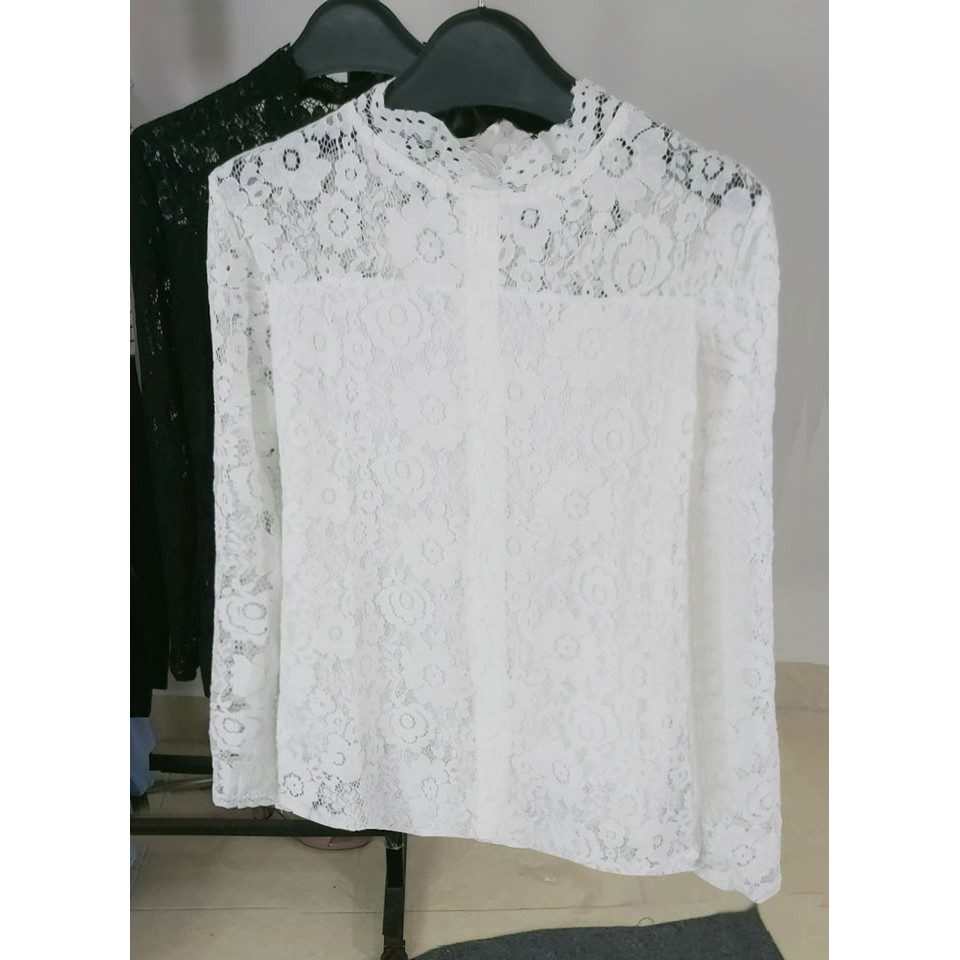 Áo sơ mi ren dài tay phong cách hàn quốc