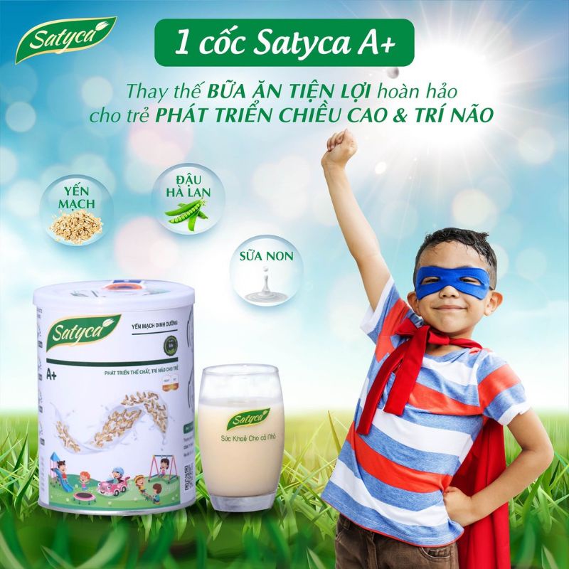 Sữa yến mạch Healthy Satyca A+ cho trẻ nhỏ