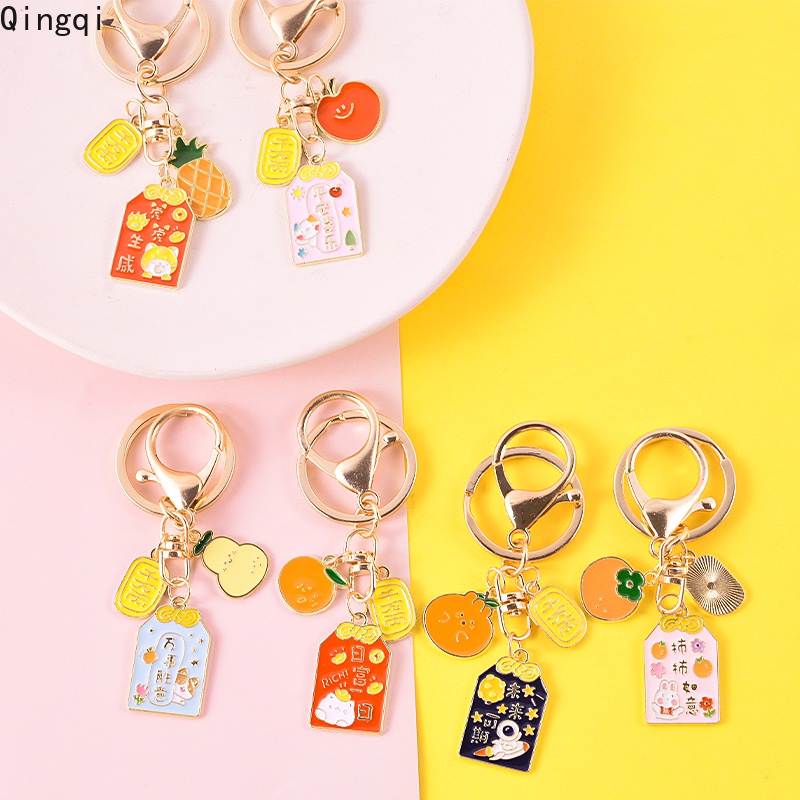 Móc khóa may mắn MISS ZOE hình trái cây hoạt hình dễ thương bằng hợp kim