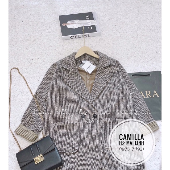 ⚡️BÁN SỈ⚡️Áo dạ kẻ ghi dáng rộng tay lật 2 lớp | BigBuy360 - bigbuy360.vn