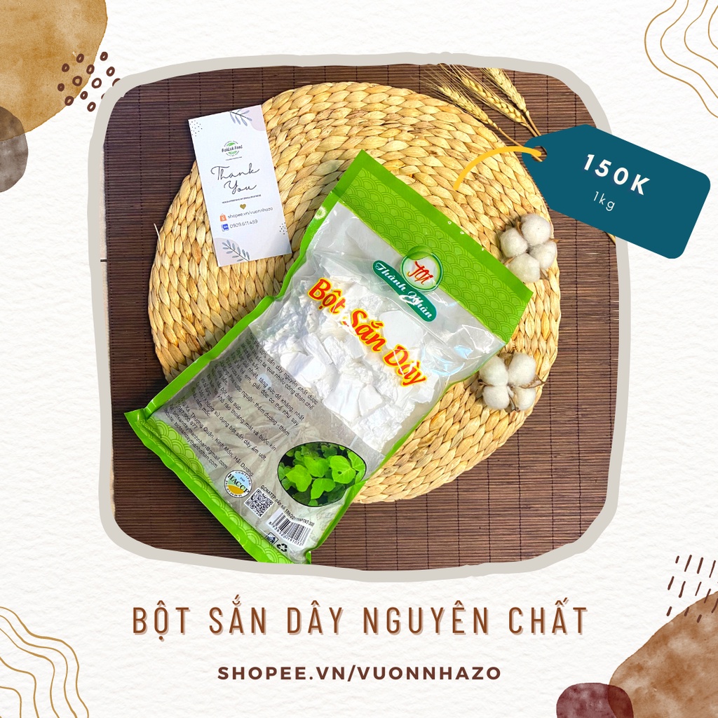 [HCM] Bột sắn dây nguyên chất 1kg - Bao bì hút chân không, đảm bảo vệ sinh thực phẩm TCVN 5603:2008