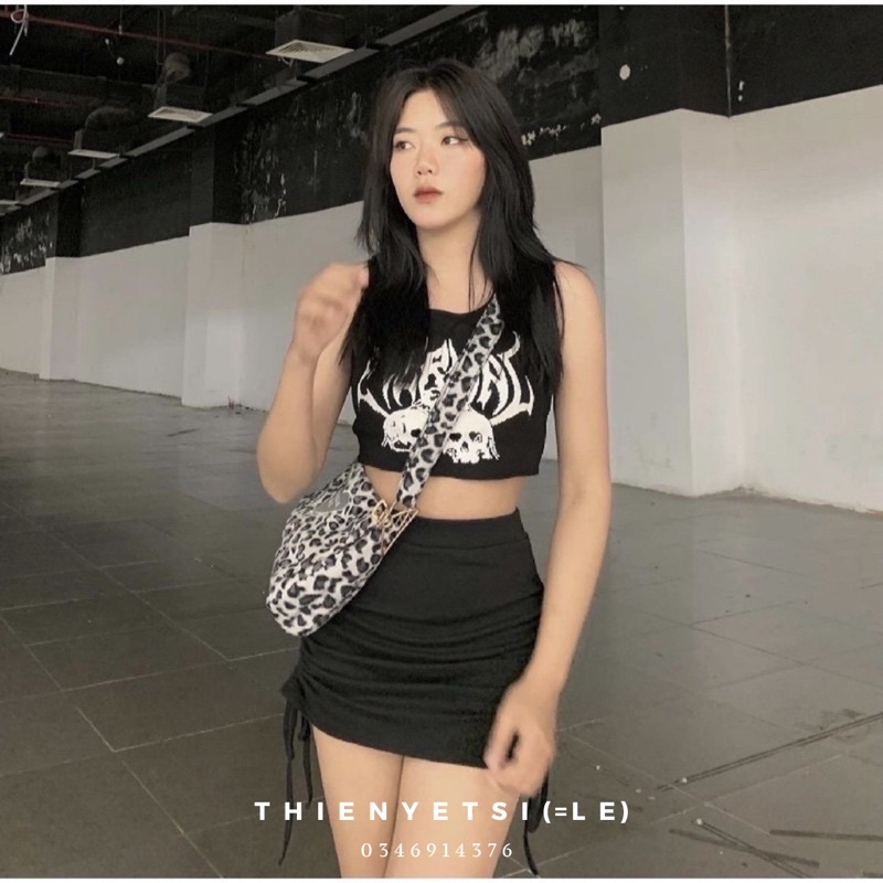  CHÂN VÁY RÚT DÂY HAI BÊN NHIỀU MÀU NHÚNG | BigBuy360 - bigbuy360.vn