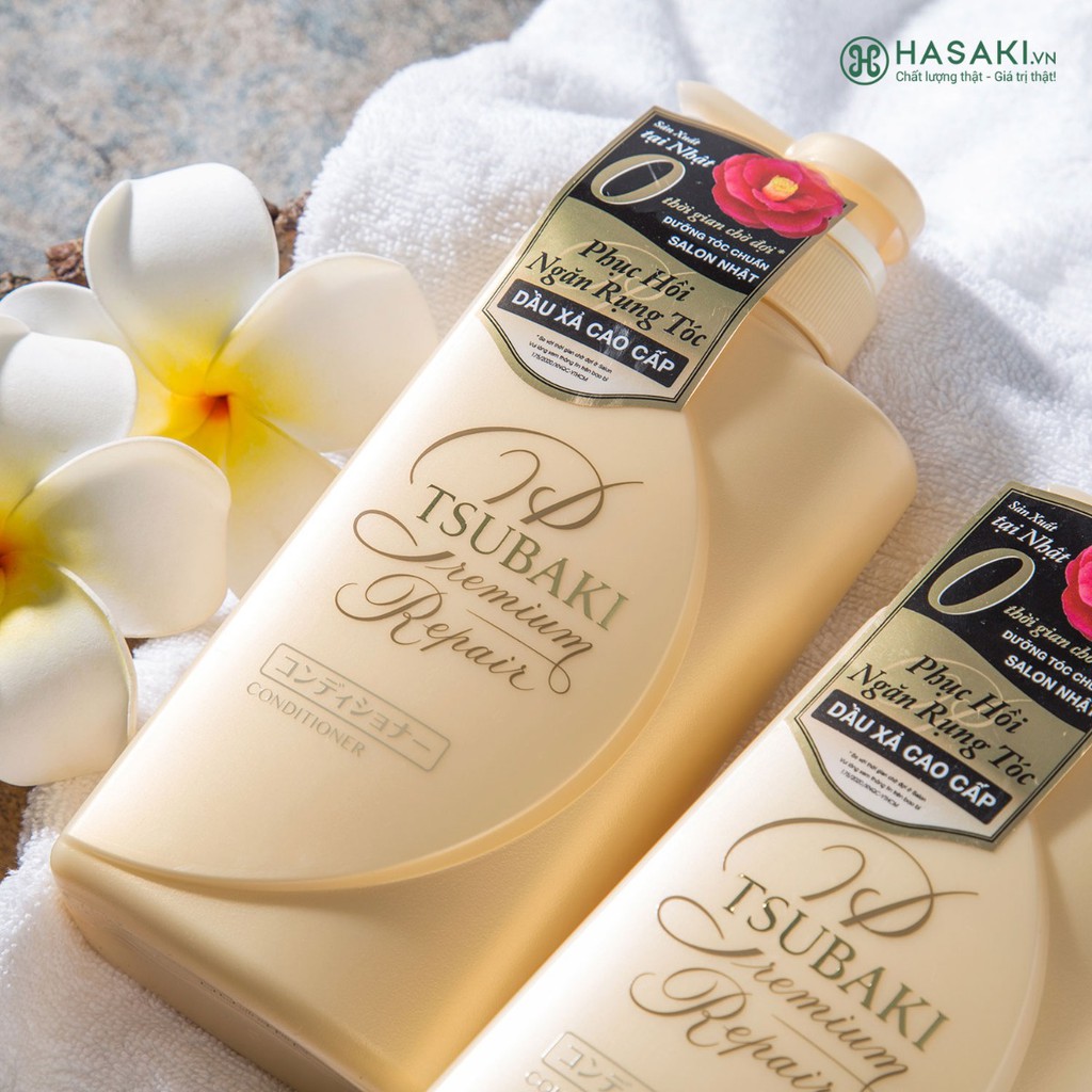 Dầu xả Phục hồi ngăn rụng tóc Premium Repair Tsubaki 490ml/chai