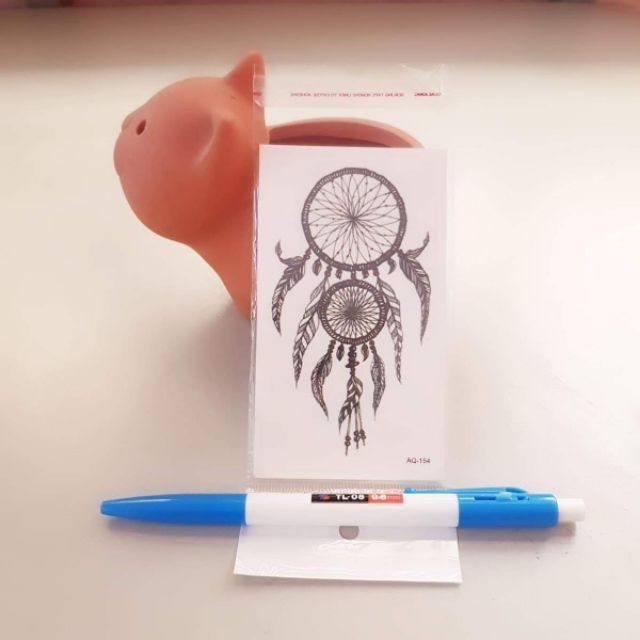 Hình xăm dreamcatcher aq154. Xăm dán tatoo mini tạm thời, size &lt;10x6cm