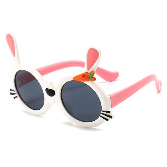 Mắt kính mát gọng dẻo thỏ hồng chống tia UV cho bé gái