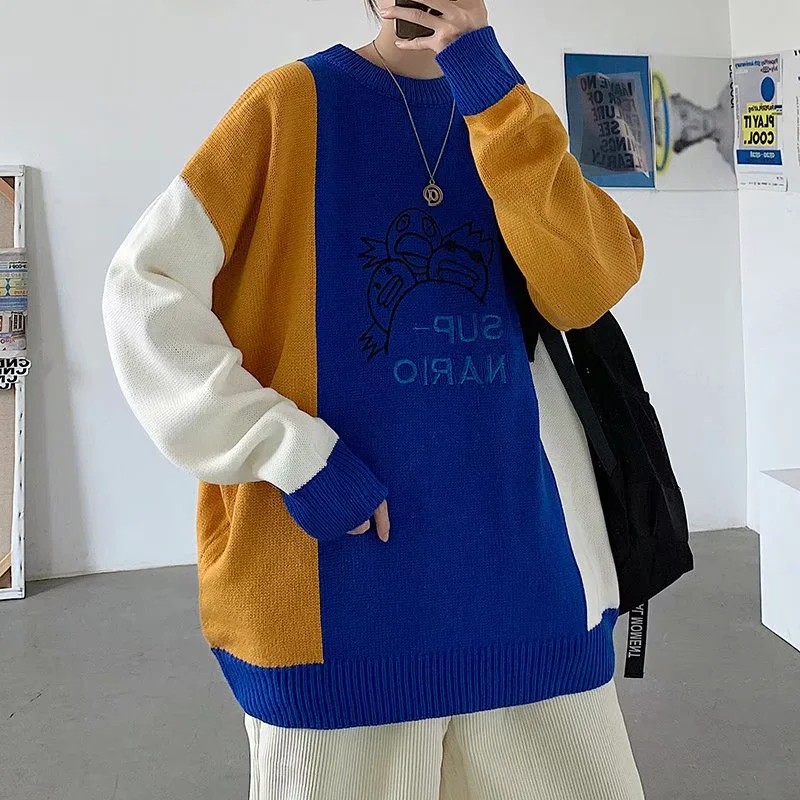 Áo sweater cổ tròn thiết kế độc đáo Size M-2Xl thời trang thu đông cho cặp đôi