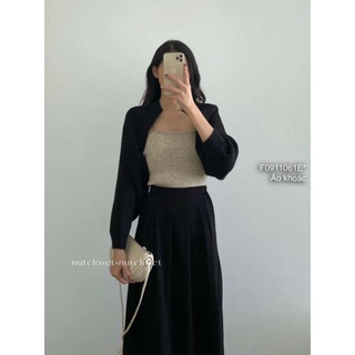 Áo khoác len croptop tay cánh dơi hàng QC!