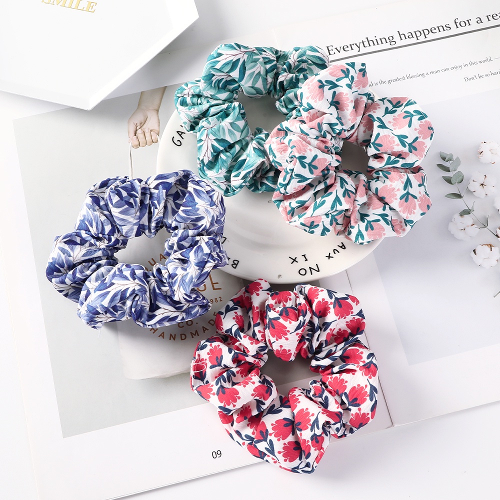 Dây cột tóc Haimeikang bằng chiffon cỡ lớn in họa tiết đáng yêu