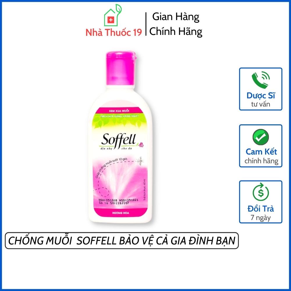 KEM CHỐNG MUỖI SOFFELL HƯƠNG HOA LỌ 60ML BẢO VỆ CHO CẢ GIA ĐÌNH BẠN