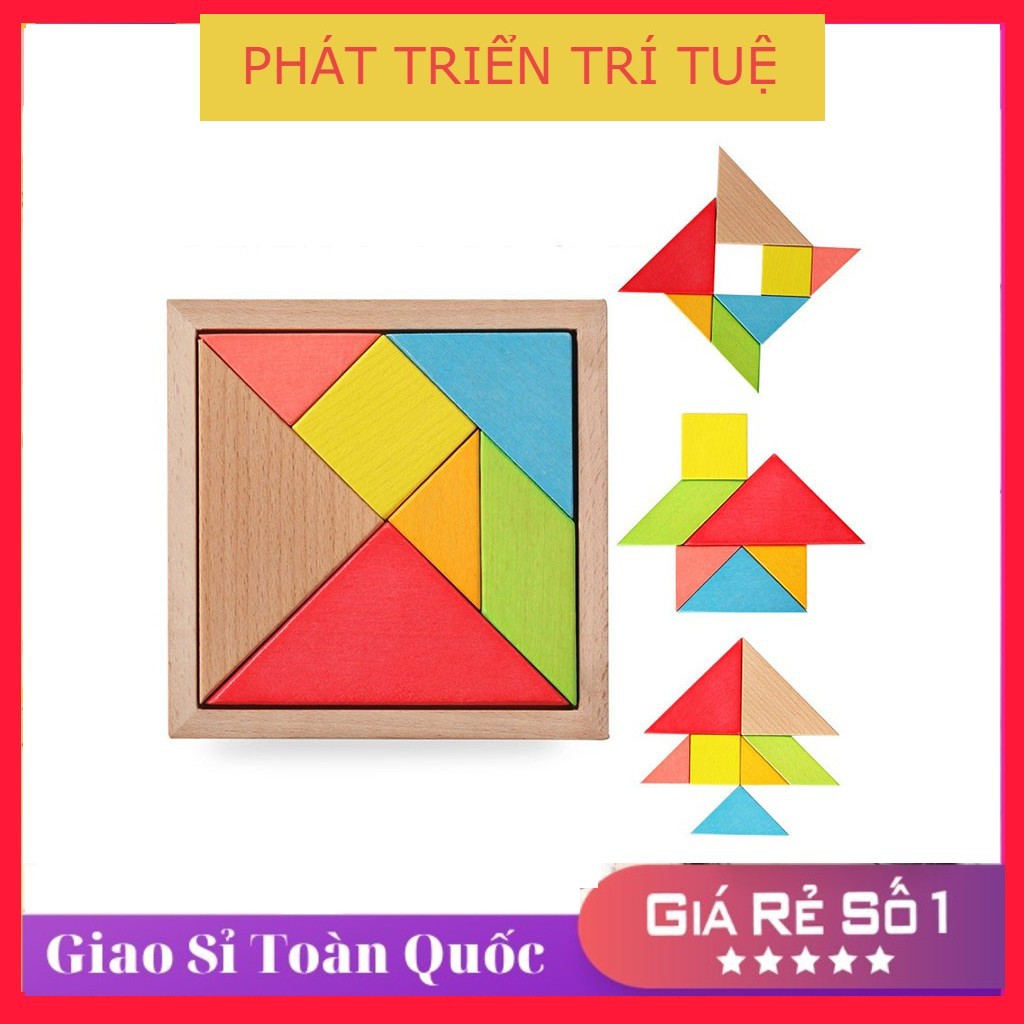 Đồ Chơi Trí Uẩn Tangram Bộ Xếp Hình Gỗ Cho Bé - Đồ Chơi Thông Minh