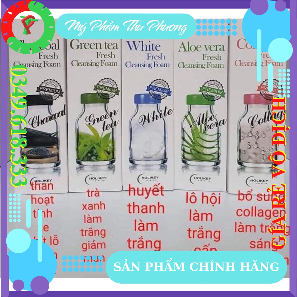 Sữa rửa mặt Nha Đam Lô Hội làm trắng da ⚜️ mỹ phẩm Hàn Quốc chính hãng HOLIKEY ALOE VERA FRESH CLEANSING FOAM