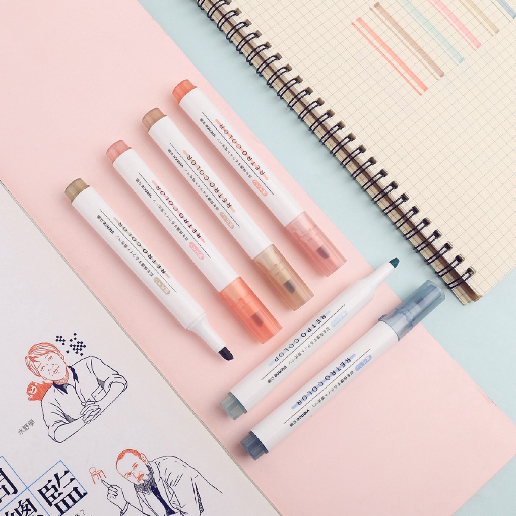 Bút highlight pastel dạ quang ghi nhớ dòng cute đánh dấu nhiều màu - VPP THIÊN ÁI