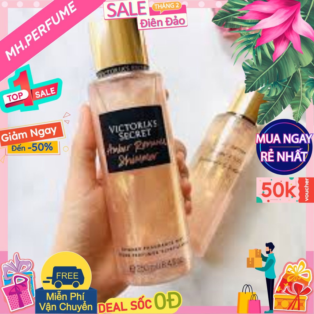 [mãu thử] ✨..[NEW] Xịt Thơm Body Victoria’s Secret Amber Romance Shimmer New 2019 Nhũ Lấp Lánh ✨ | BigBuy360 - bigbuy360.vn