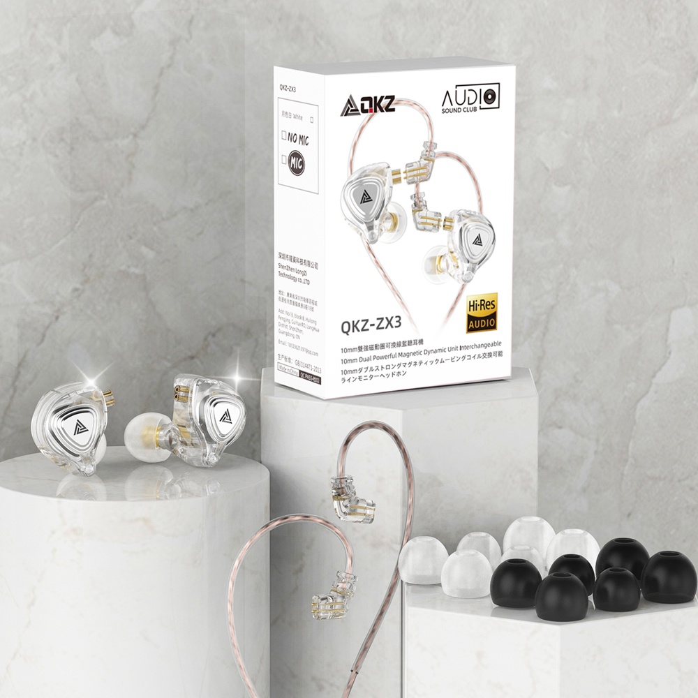Tai nghe nhét tai QKZ ZX3 siêu trầm giảm ồn jack 3.5mm có micro