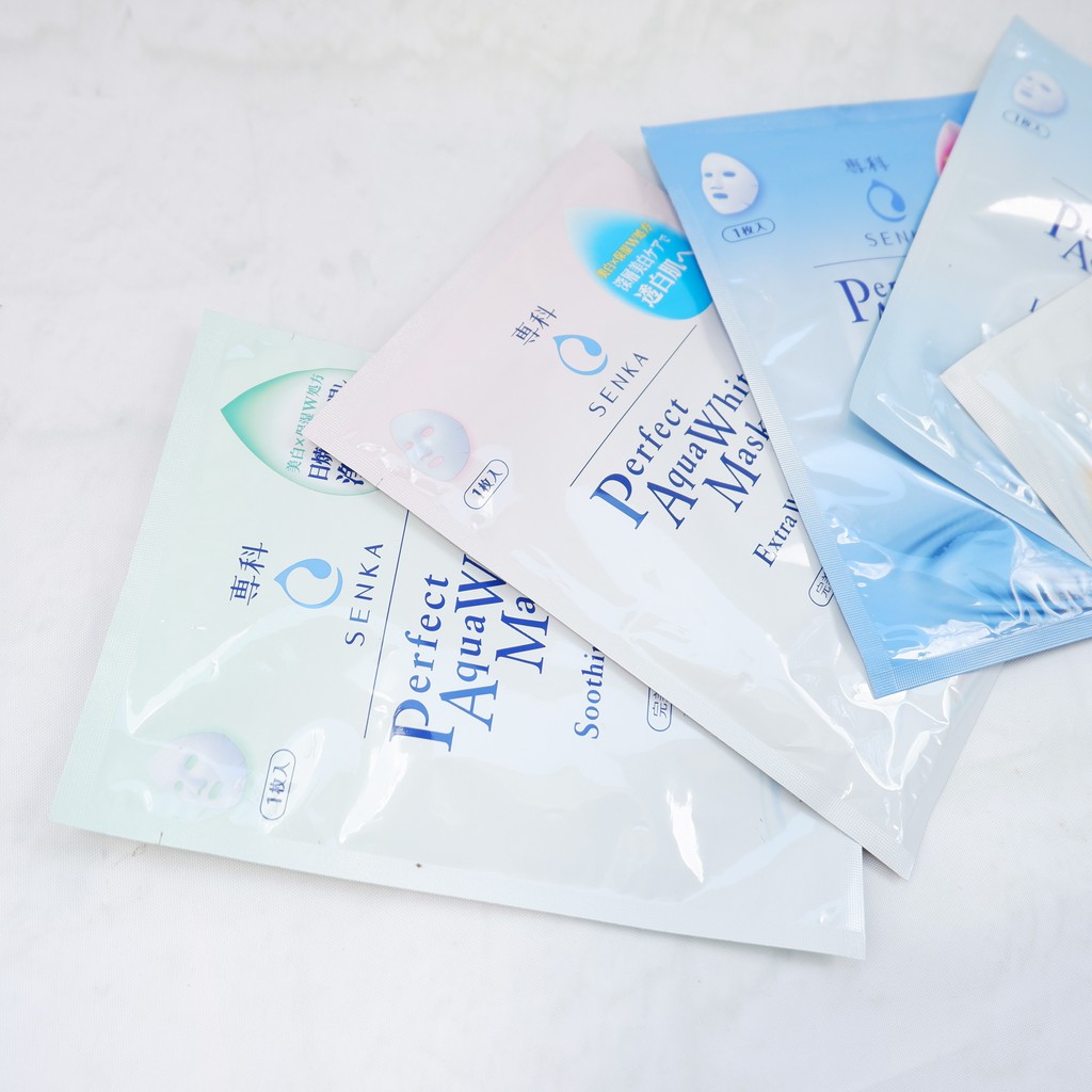 Mặt nạ Senka Dưỡng Da Sáng Ẩm Shiseido Senka Perfect Aqua/ Bouncy 25ml Nhật Bản