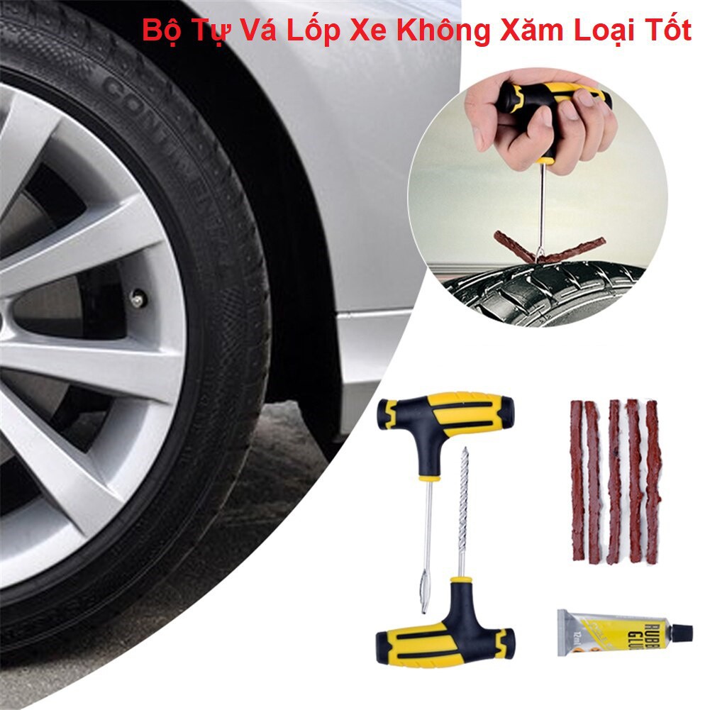 Bộ Tự Vá Lốp Không Săm Đa Năng Cho Xe Hơi, Xe Máy