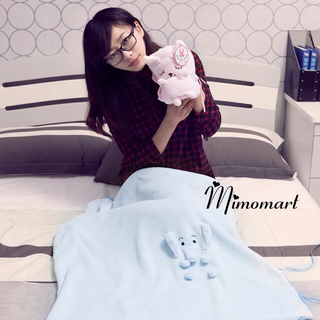 Chăn nỉ lông cừu ấm áp, chăn bông mềm mịn thoáng mát hè thu các màu cute