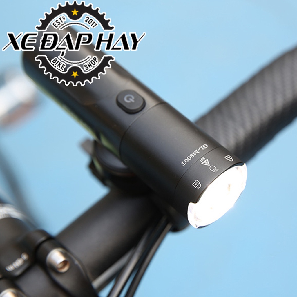 [Đèn Xe Đạp Chính Hãng] Đèn Pha GIYO GL-M800T | Độ Sáng 800 Lumen, Sạc Pin USB TYPE-C, 2500 mAh | Pha Đèn Tháo Rời Được
