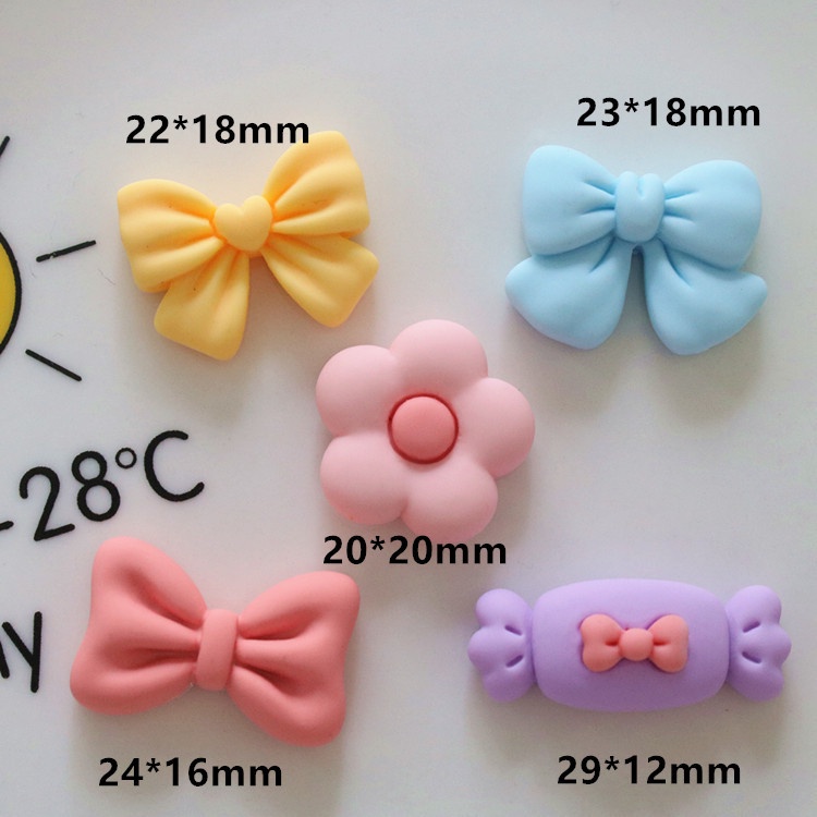 Set 10 Hộp Đựng Kẹo Bằng Resin Hình Hoa / Nơ Dễ Thương DIY