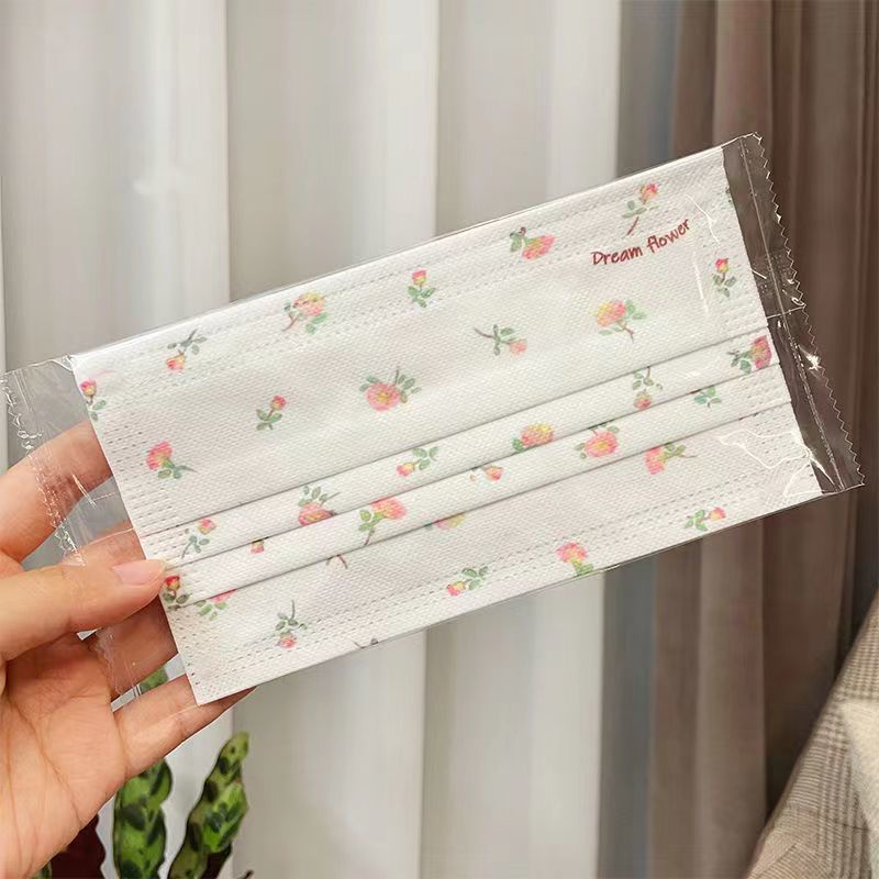 Khẩu Trang Giấy Họa Tiết Hoa Nhí Khẩu Trang Dùng 1 Lần