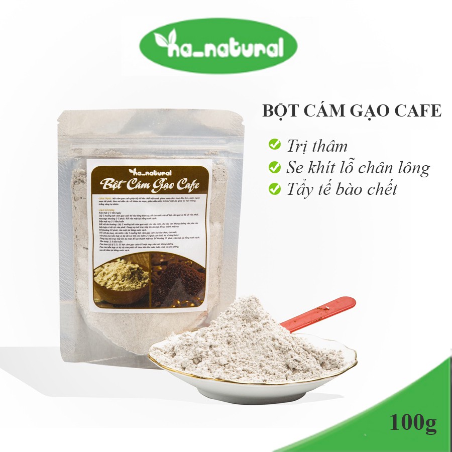 Bột cám gạo sữa cafe nguyên chất hữu cơ Organic 1000gr nanatural tẩy tế bào chết body giảm mụn lưng ủ trắng da mềm da