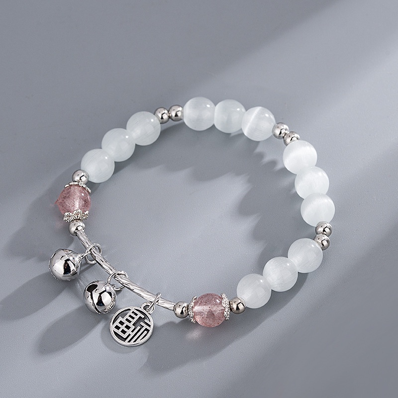 [Hàng Mới Về] Lắc Tay Đính Đá Opal Màu Trắng Phong Cách ins Mát Mẻ Thời Trang Mùa Hè Cho Nữ