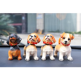 Chú chó lò xo cổ và đuôi lắc lư 4 mẫu trang trí taplo ô tô nhà cửa