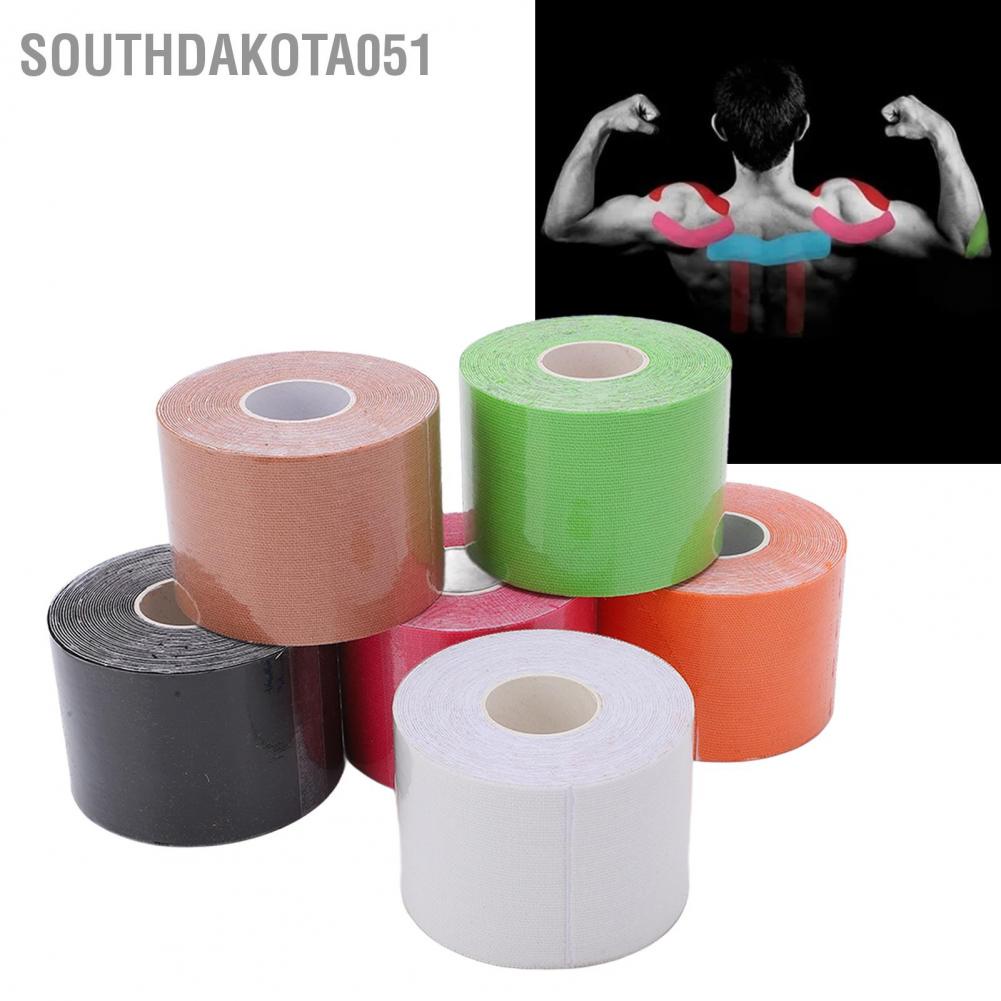 Southdakota051 6Pcs Sports Tape Muscle Non Woven Fabric Kinesiology 5cm Width 5m Length for Athletic