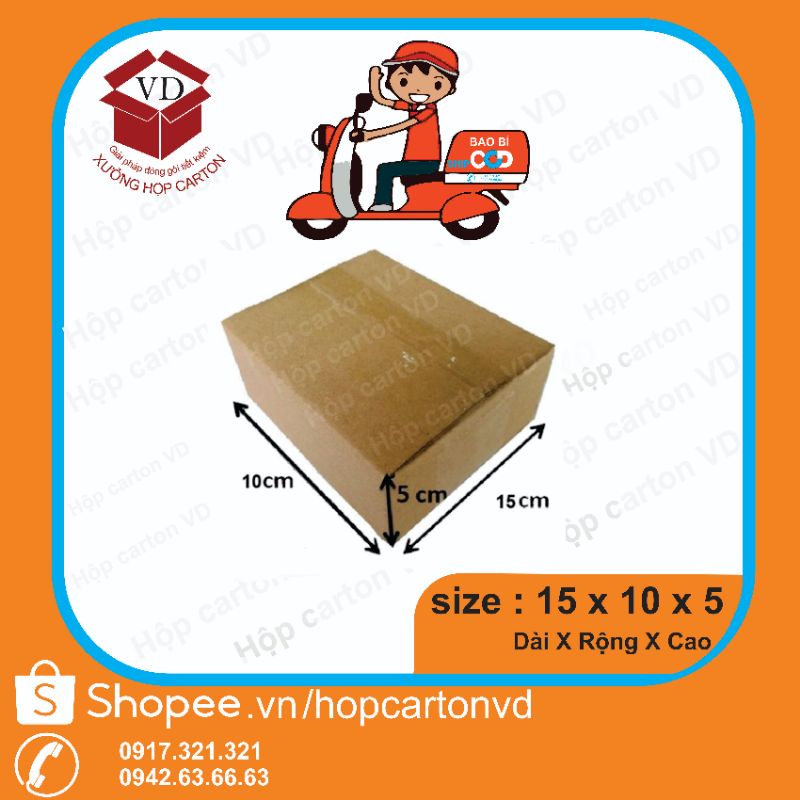 Hộp carton đóng hàng 15*10*5