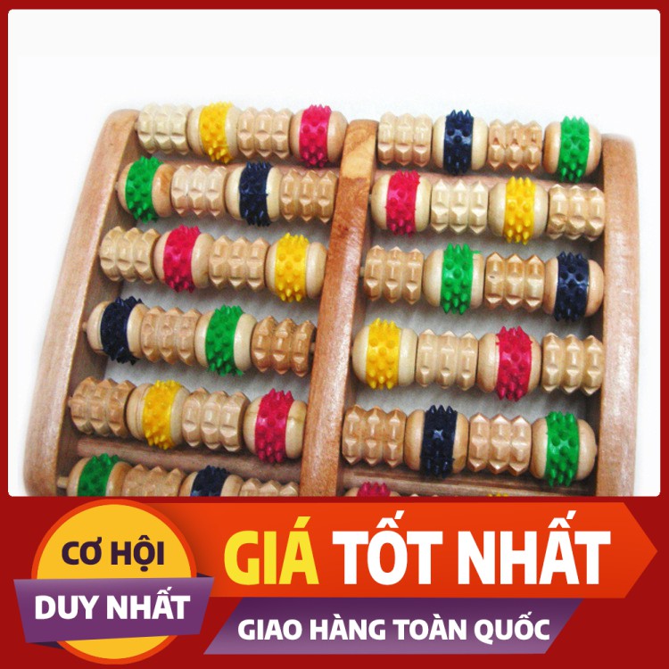 [Giá Sập Sàn] Dụng cụ massage chân gỗ 6 thanh, 2 bàn chân - Hàng cao cấp Hàng cao cấp