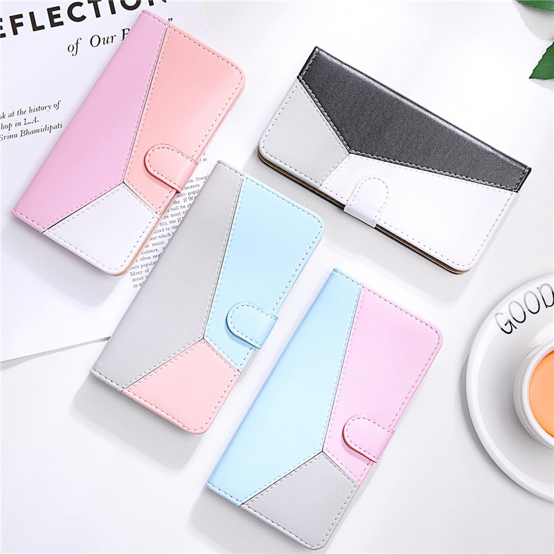 Fashion Colors Leather Flip Cover For Samsung Galaxy S10 Plus S 10 10Plus S9 S8 Note10 Plus S7 A6 Plus A7 2018 A70 A50s A30 Case