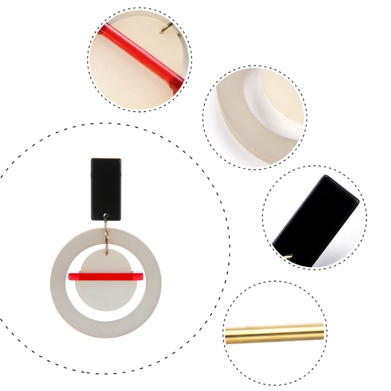 Khuyên Tai Tròn Acrylic Phong Cách Bohemian Cổ Điển