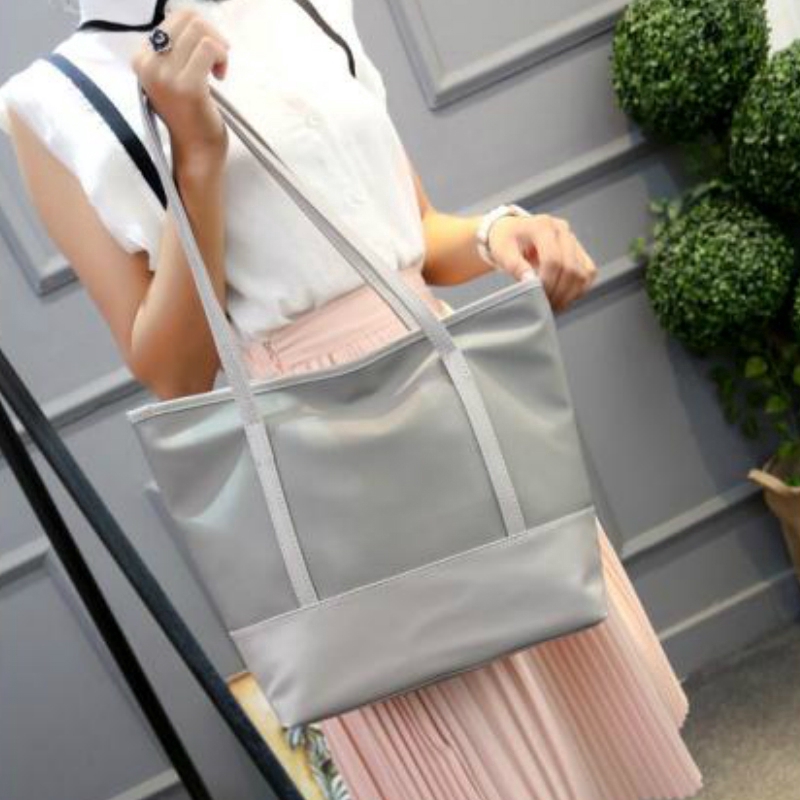 IELGY Canvas handbags simple waterproof Oxford cloth shoulder casual handbag big bag female