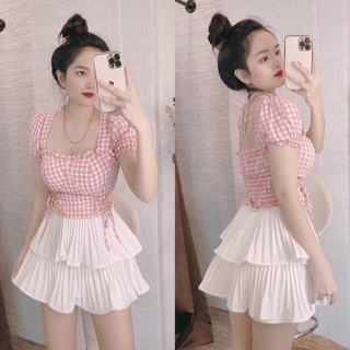 Áo croptop caro rút eo