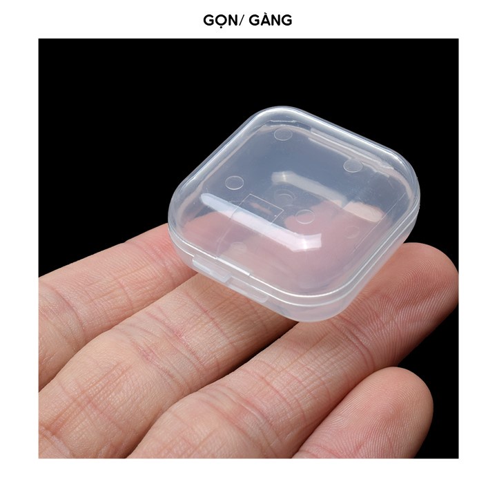 Hộp nhựa mini nắp bấm đựng khuyên tai phụ kiện các vật dụng nhỏ Gọn Gàng
