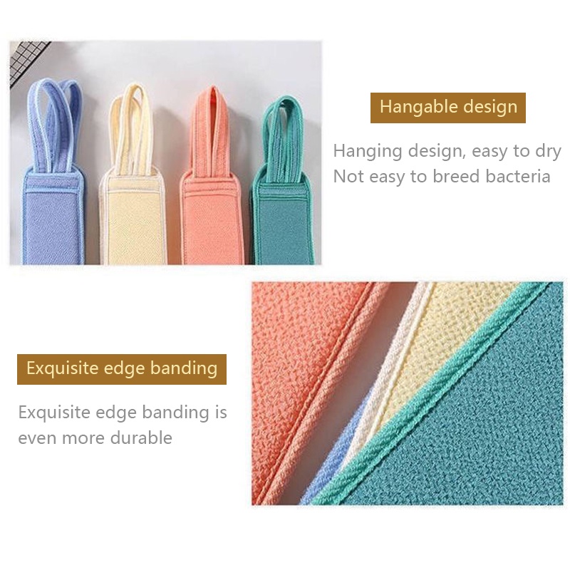 Bộ dây bàn chải dài chà lưng và bông tắm xơ mướp cùng găng tay tắm 3 trong 1