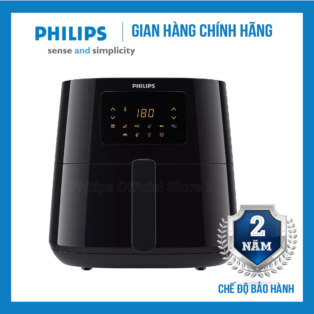 Nồi chiên không dầu điện tử Philips HD9280/90, size XL 6.2L, công nghệ Rapid Air, bảo hành 2 năm | Hàng chính hãng