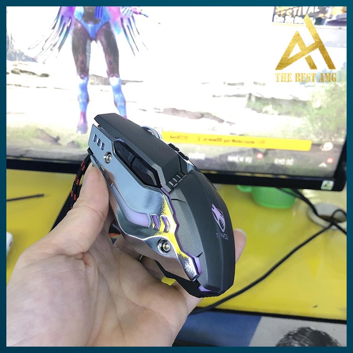 Chuột Máy Vi Tính Laptop Mouse Chơi Game T-WOLF V7 Đèn LED - Chuột Gaming Có Dây Chuyên Game