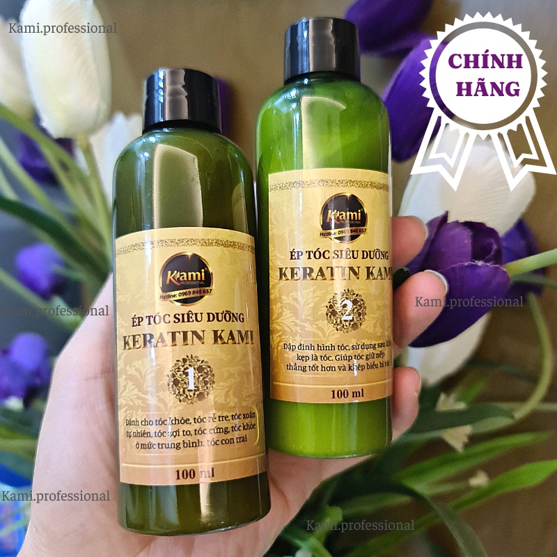 Thuốc ép TÓC YẾU tại nhà, thuốc duỗi tóc KERATIN KAMI hàng chính hãng 100ml