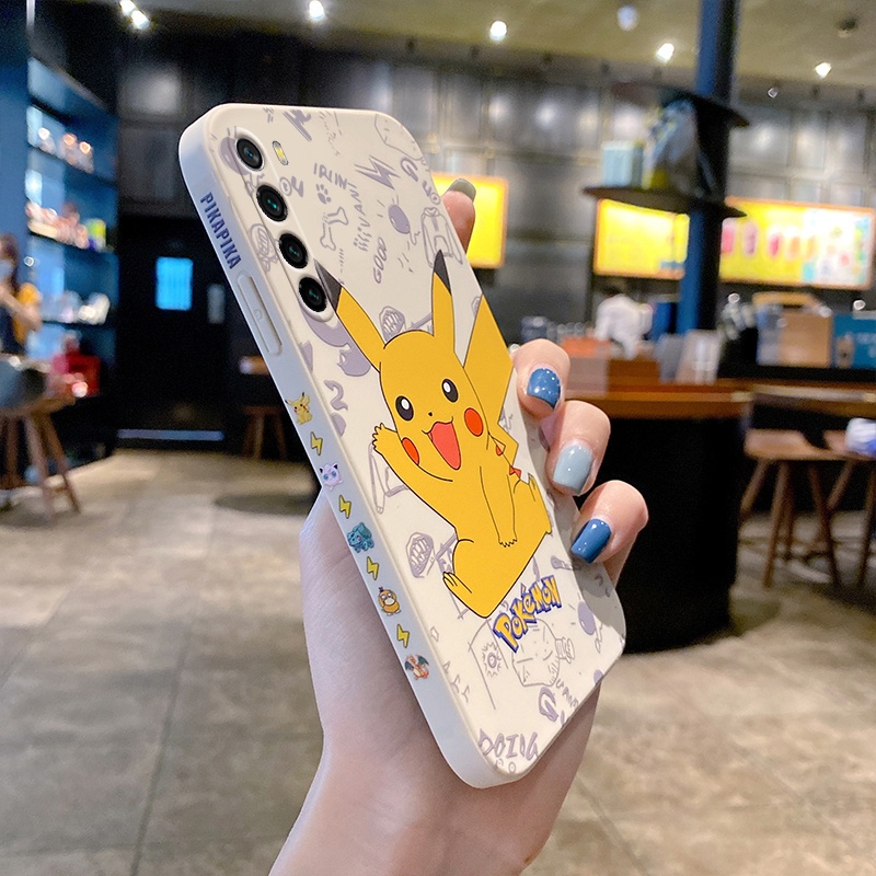 Pikachu Ốp Điện Thoại Cho Xiaomi Poco F3 X3 GT Redmi K40 Gaming Redmi 9A 9T Mi 11 Lite 5G NE Redmi Note 8 8 Pro 7 7 Pro Redmi K40 Pro K30 Pro K20 Pro Mi 10T Pro Mi 9T Pro Poco M3 Pro 5G Side Pattern Anti Fall Soft Casing