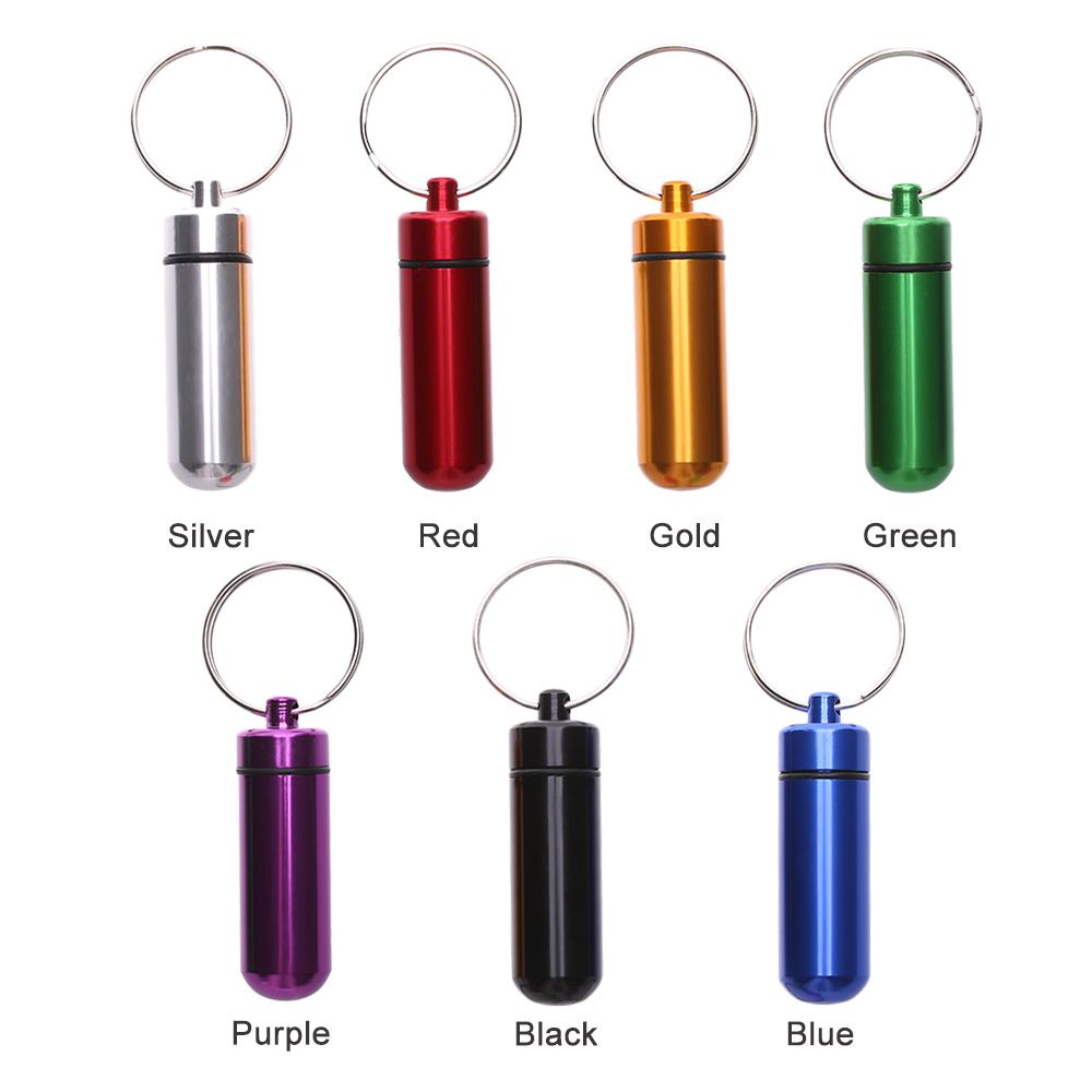 [Hàng mới về] Hộp đựng thuốc và trang sức mini bằng nhựa và nhôm không thấm nước nhiều màu tiện lợi cho du lịch