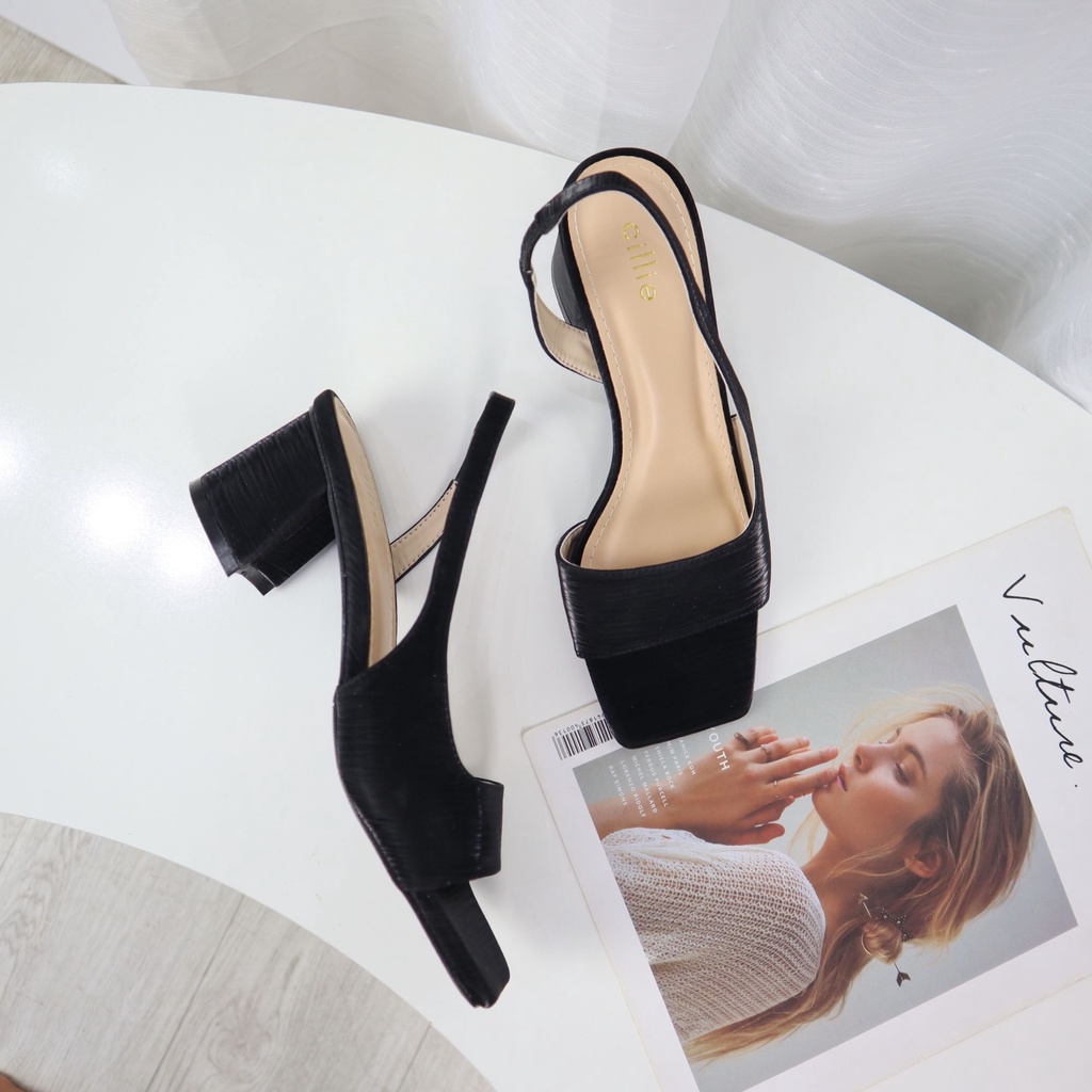 Giày sandal cao gót nữ ánh nhũ khoét eo quyến rũ thanh lịch màu sắc trendy đi làm công sở Cillie 1043
