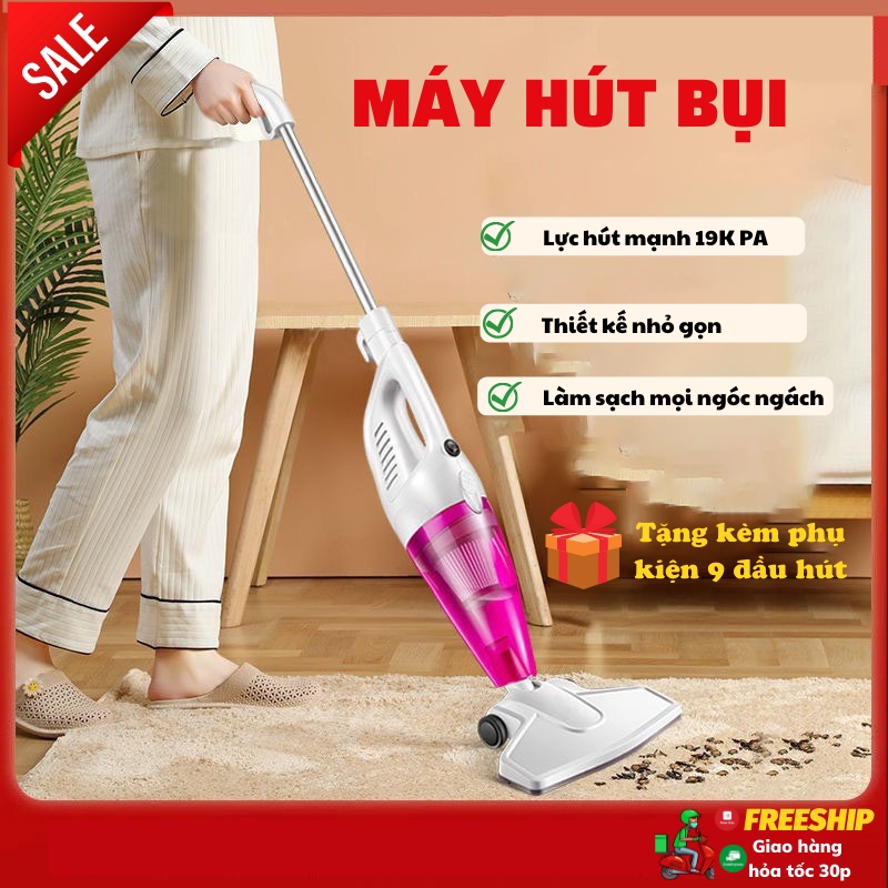 Máy Hút Bụi Cầm Tay Lực Hút Siêu Mạnh Kèm 9 Phụ Kiện SUN.Z