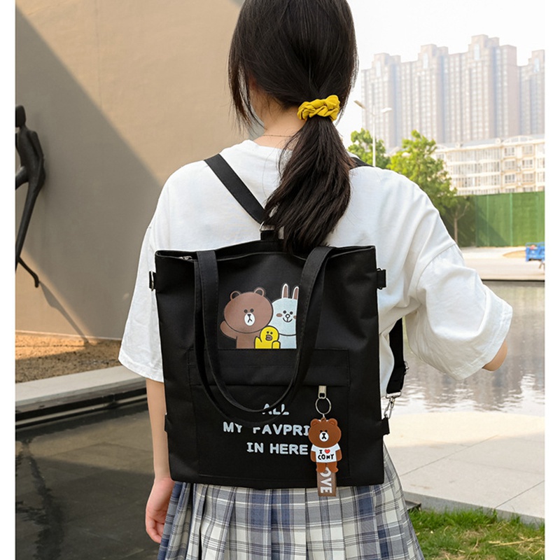 Ba Lô Vải Bố Hình Gấu Dễ Thương Cho Bé