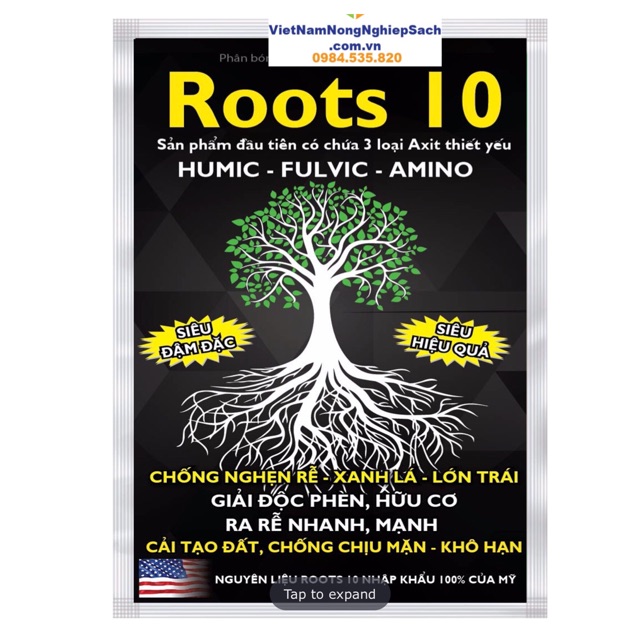 Roots 10 thuốc khích thích ra rễ mạnh cho cây trồng 1000ml