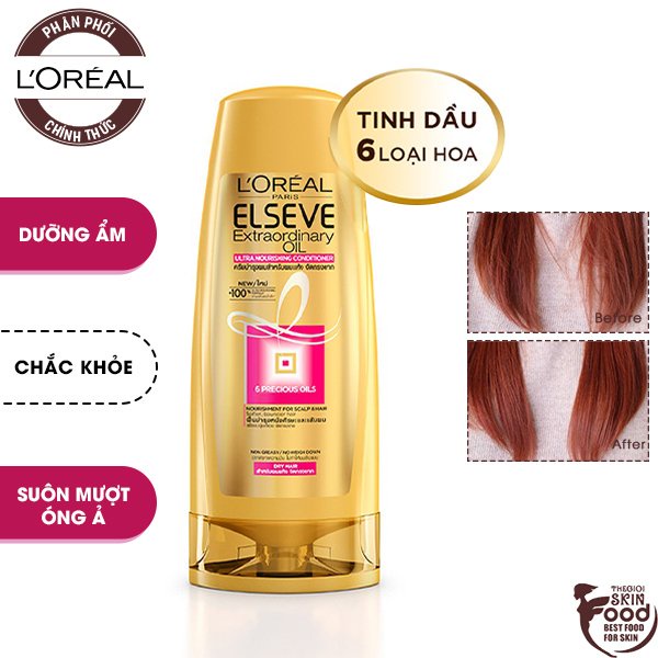 [325ml] Dầu Xả Giúp Tóc Suôn Mượt Chiết Xuất Tinh Dầu Hoa L'Oreal Elseve Extraordinary Oil Conditioner