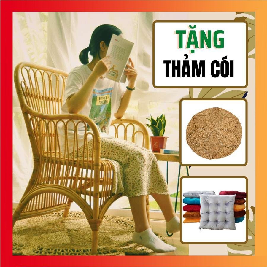 Ghế mây thư giản ban công HOME MÂY Ghế tựa cho người lớn chất liệu mây tốt chắc chắn